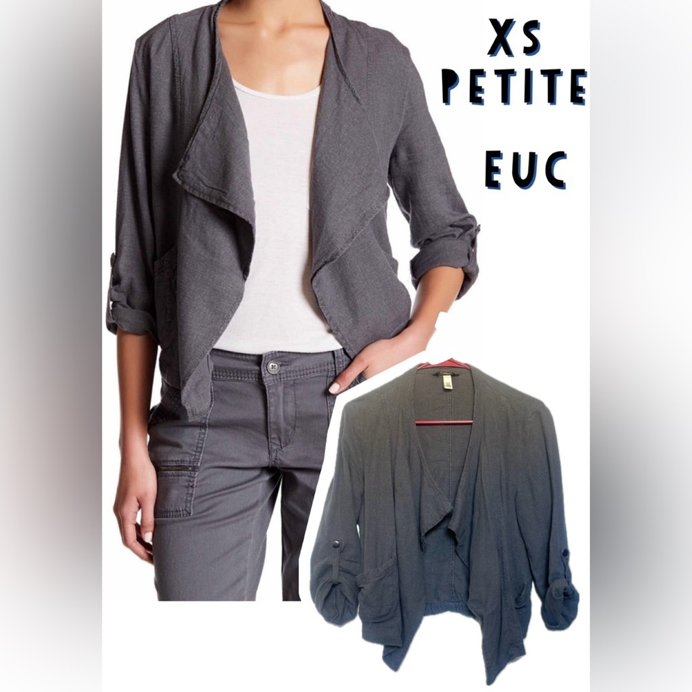 Unionbay / Supplies | Adaline Linen Blend Jacket (Petite) Grey | XSP | EUC